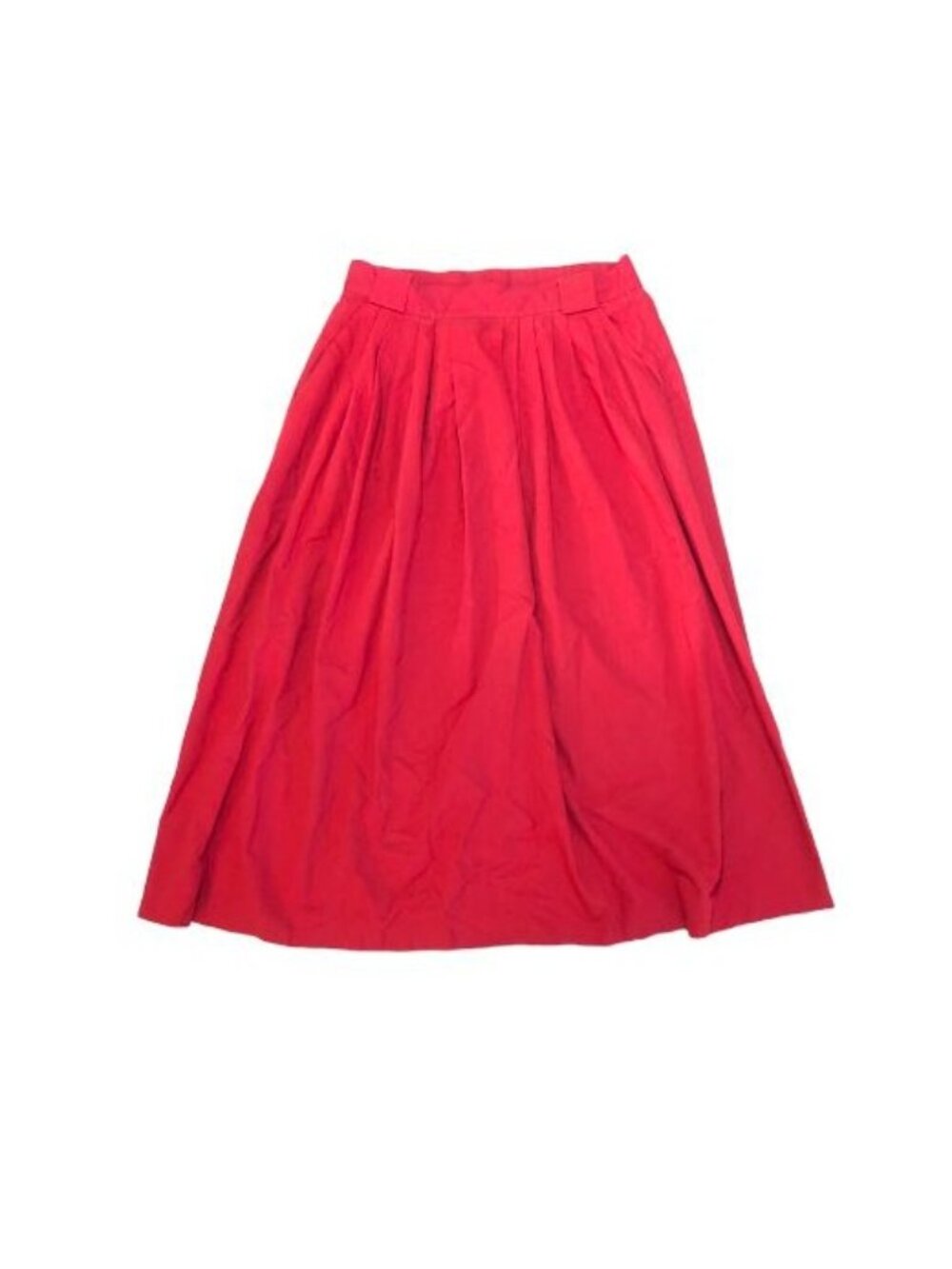 VTG EFI Red Modest Maxi A-Line Skirt Pleated Made In USA